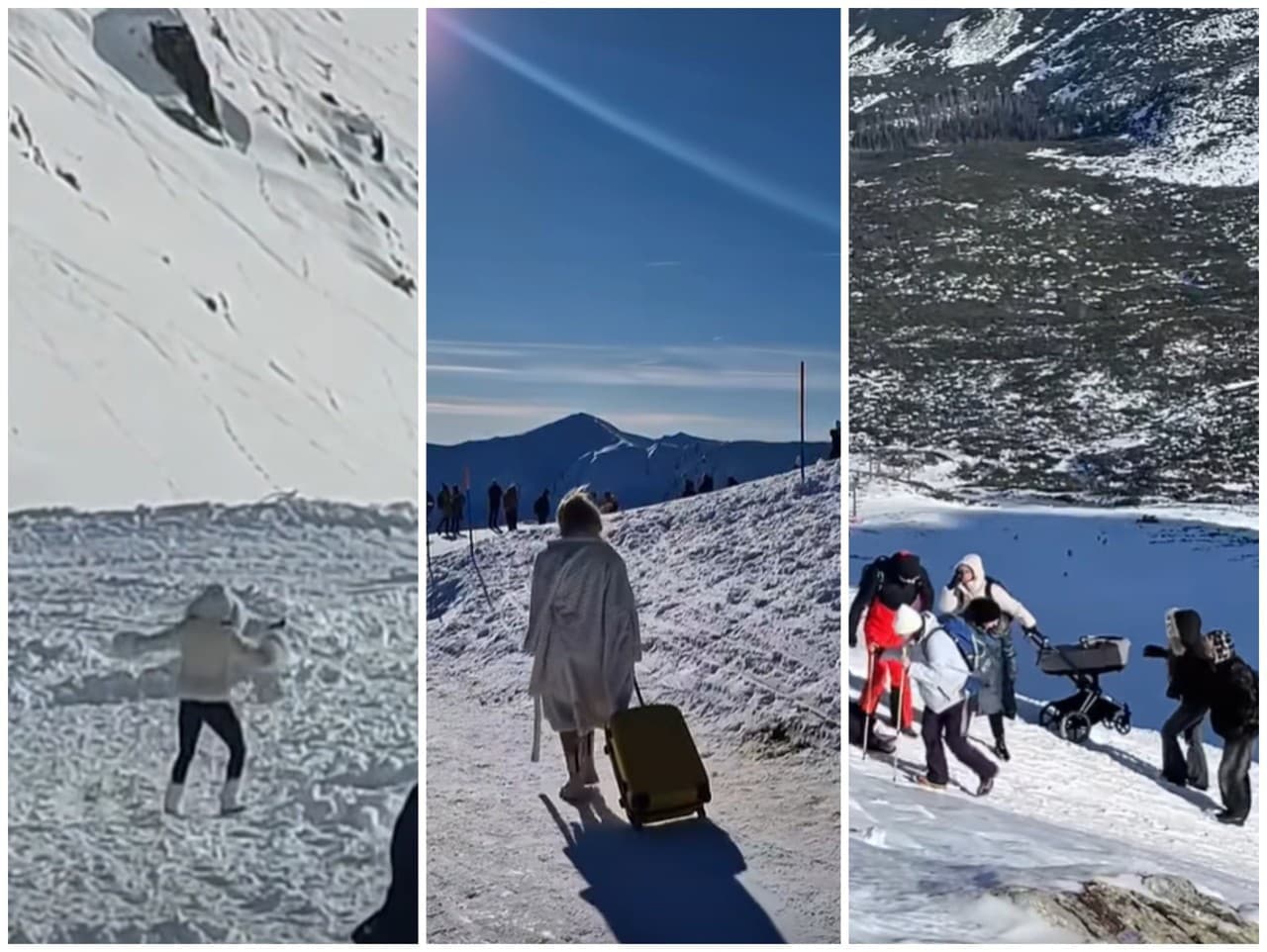 Turisti na Kasprowy Wierch: Kabelky a kufre namiesto výstroje