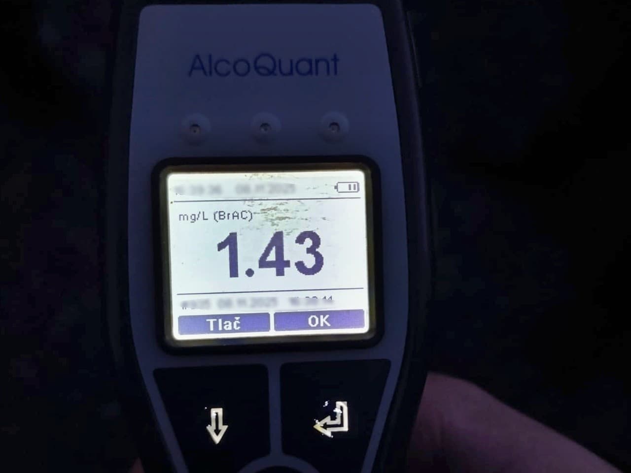 Vodič v Námestove nafúkal takmer tri promile alkoholu
