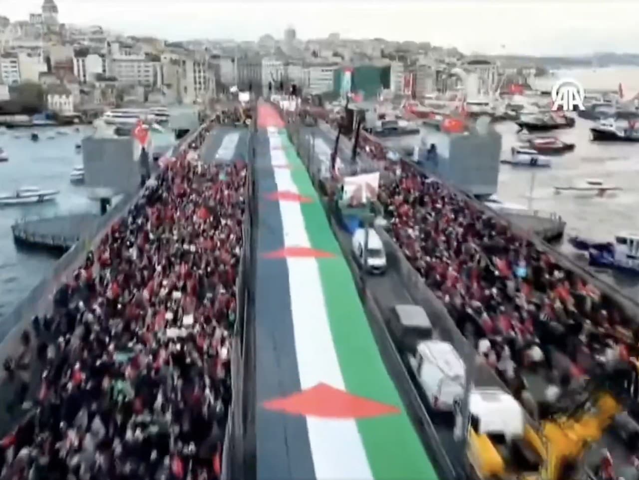 Státisíce protestovali v Istanbule za Palestínu