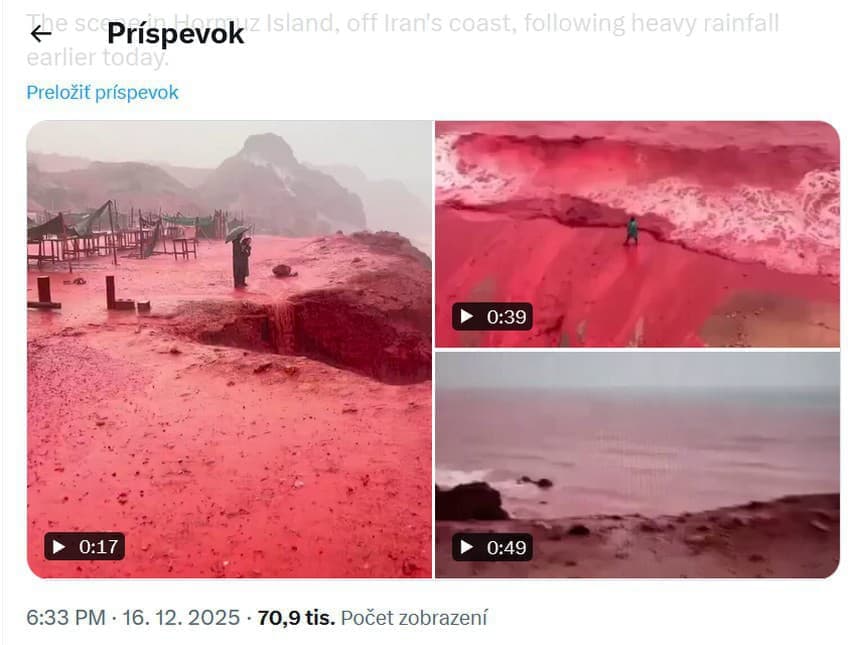 Krvavé more v Hormuzskom prielive: Prírodný jav, ktorý znepokojuje