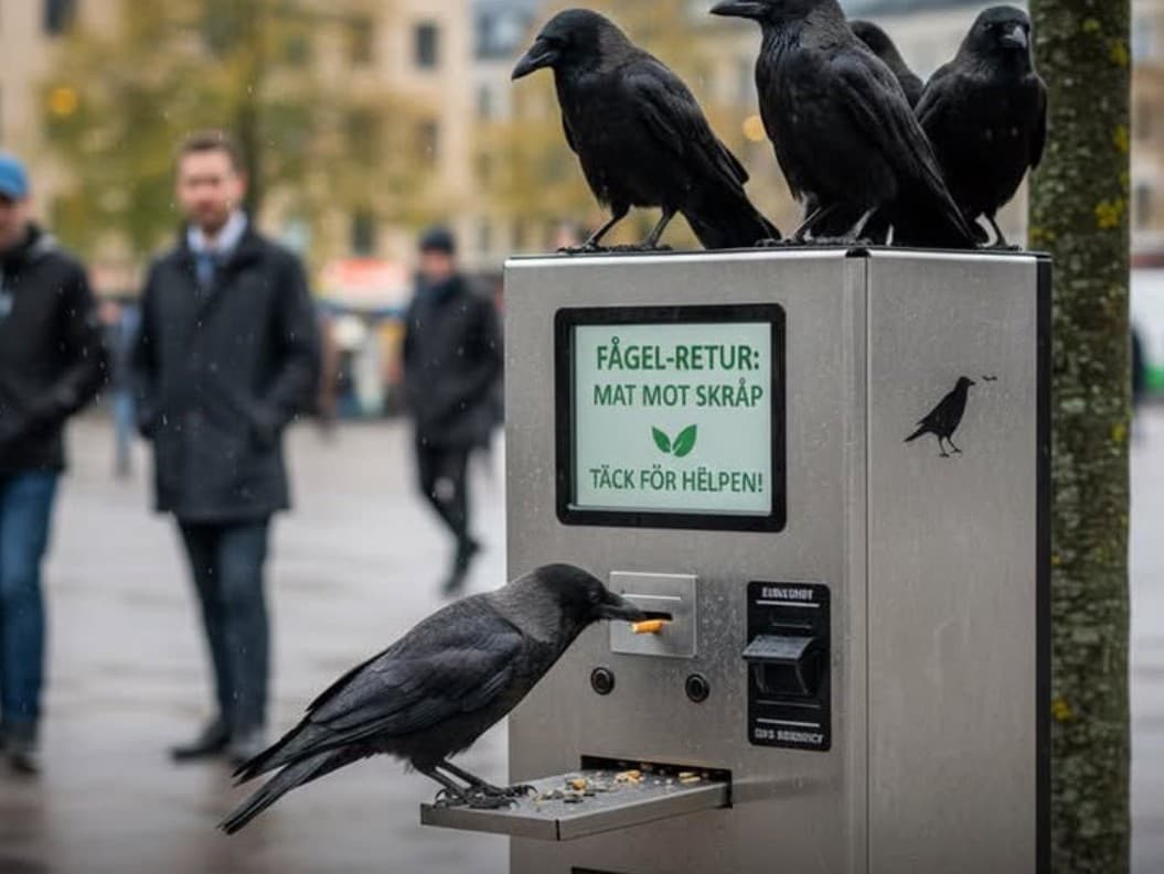 Vrany v boji proti odpadu: Švédsky experiment šokuje svet