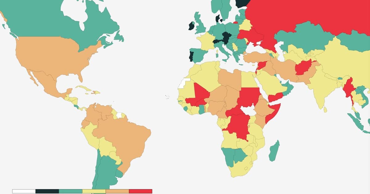 Rebríček bezpečnosti: Slovensko na 28. mieste, Ukrajina v červenom pásme