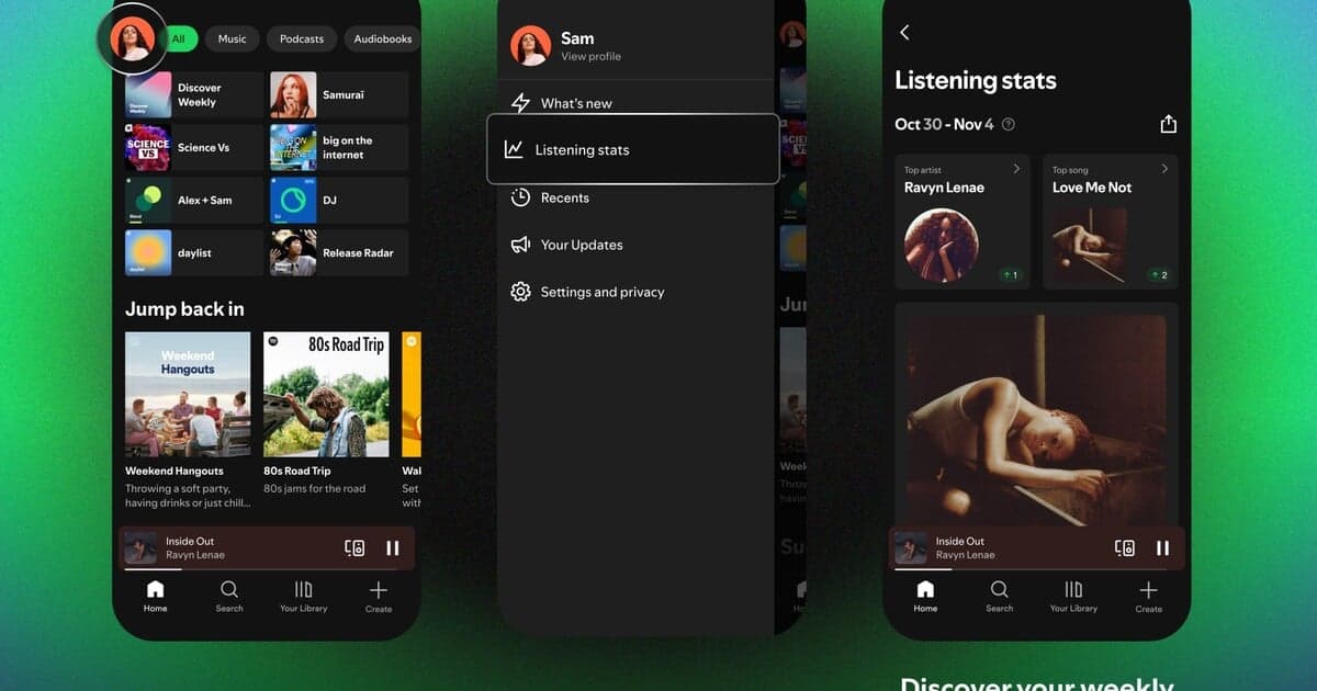 Spotify uvádza týždenné štatistiky pre všetkých používateľov