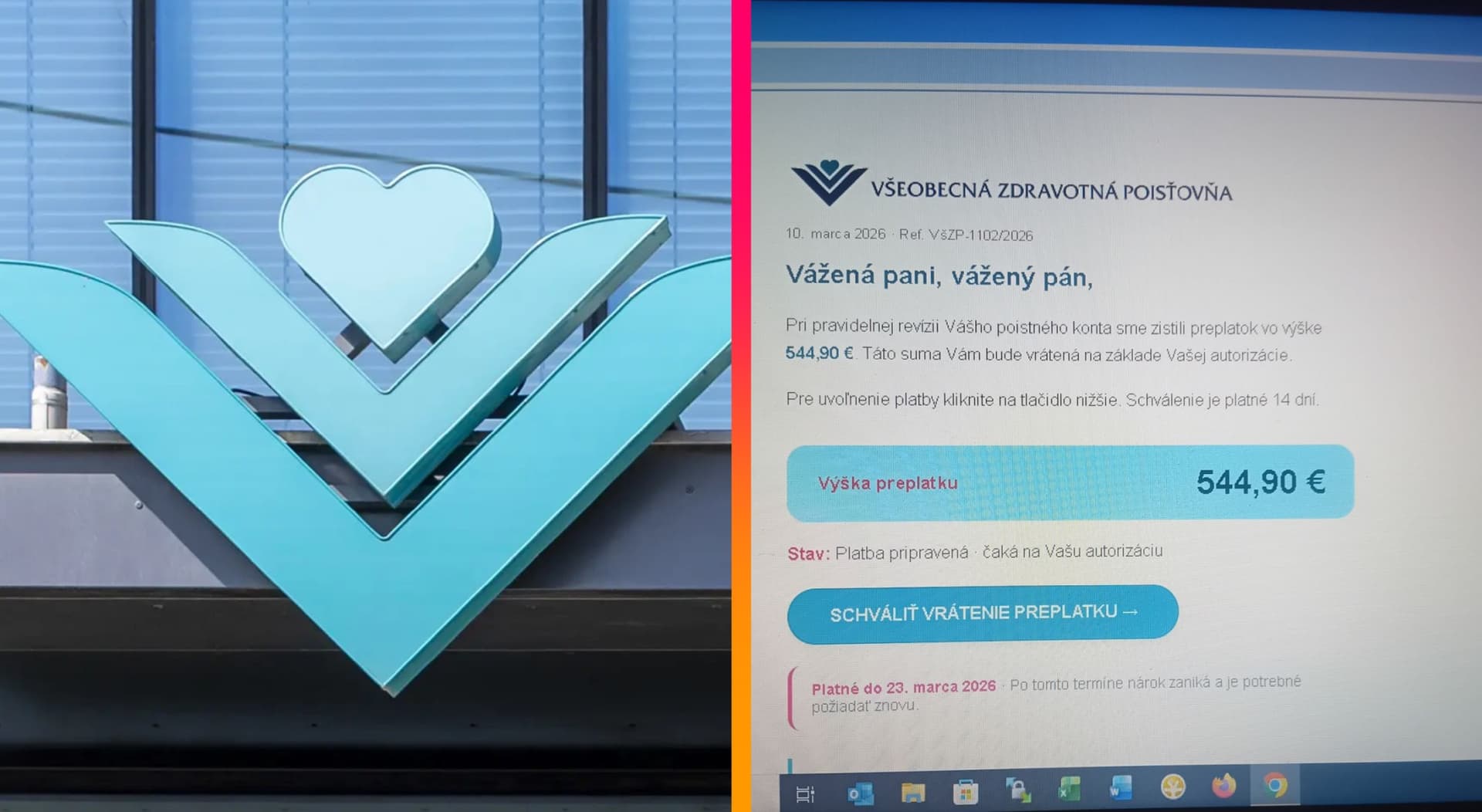 Pozor na podvodníkov: Falošná správa o preplatku 544 eur