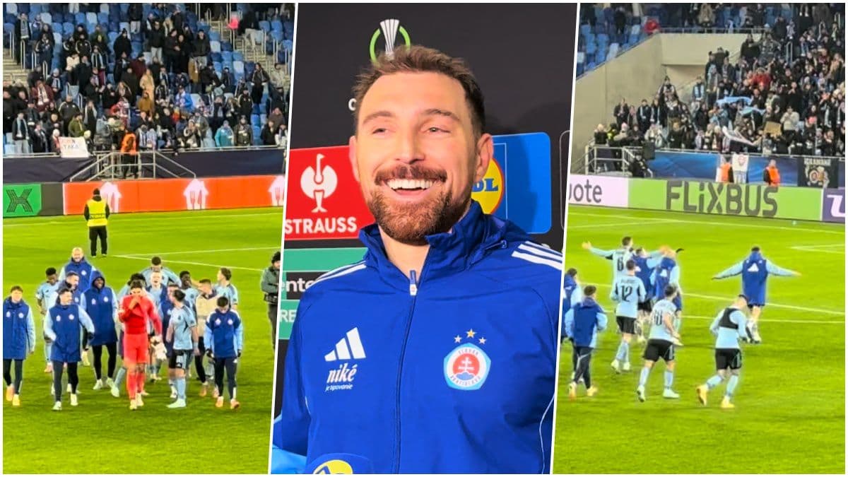 Futbalisti Slovana a ich vtipný trik s fanúšikmi po víťazstve