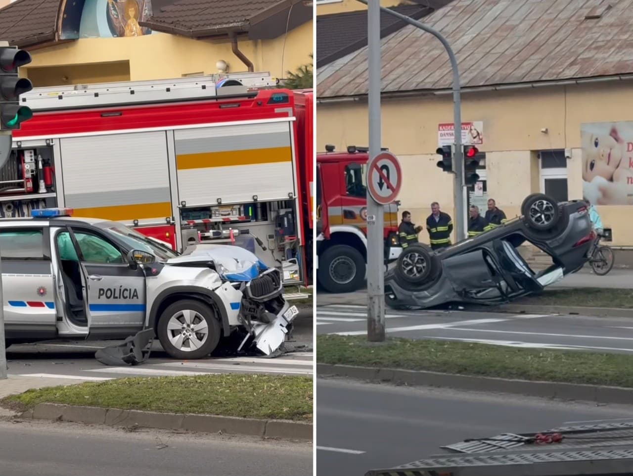 Desivá zrážka policajného auta v Michalovciach: Traja zranení