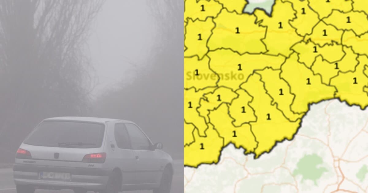 SHMÚ varuje: Hustá hmla ohrozuje dopravu na Slovensku