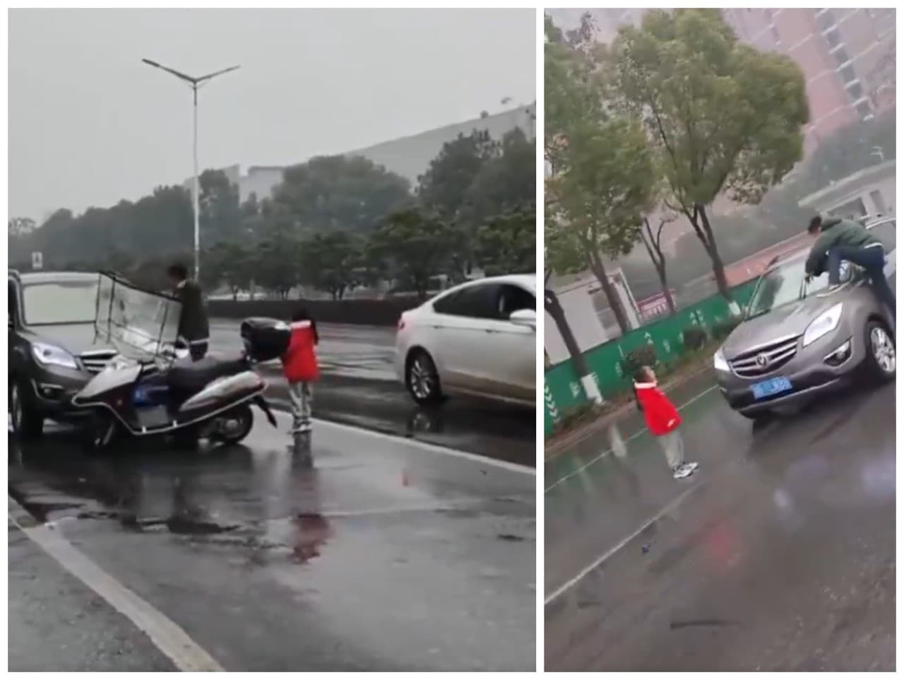 Agresívna dráma na ulici: Muž zničil auto kvôli ošpliechanie