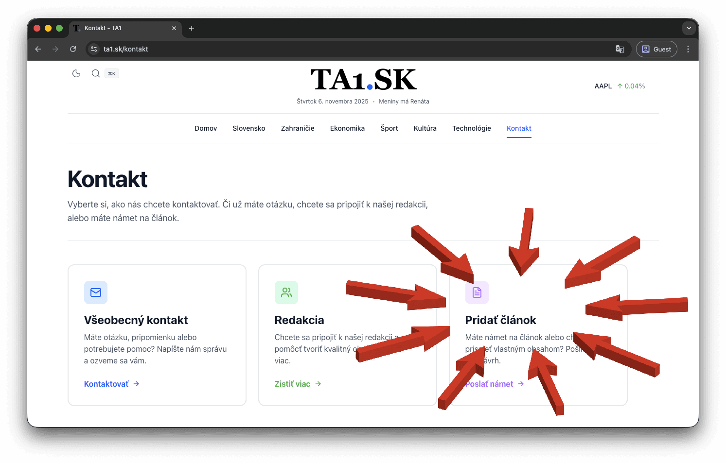 Ako prispieť článkom na TA1.SK: Kompletný návod