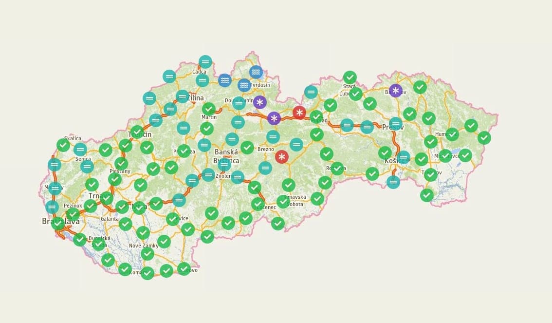 Nová interaktívna mapa pomôže vodičom v zimných podmienkach