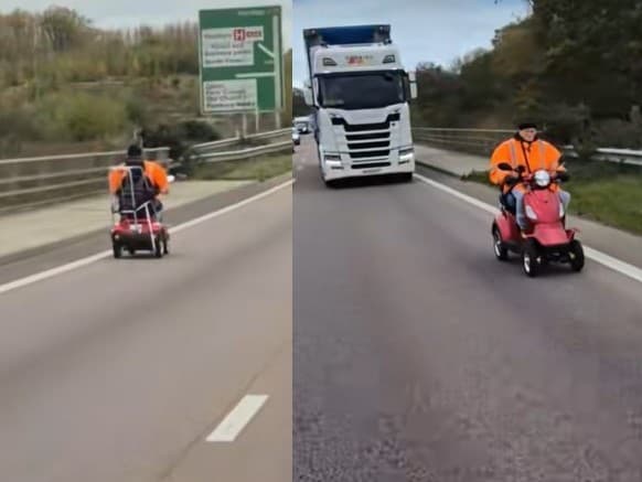 Dedko na elektrickom vozíku spôsobil rozruch na britskej rýchlostnej ceste