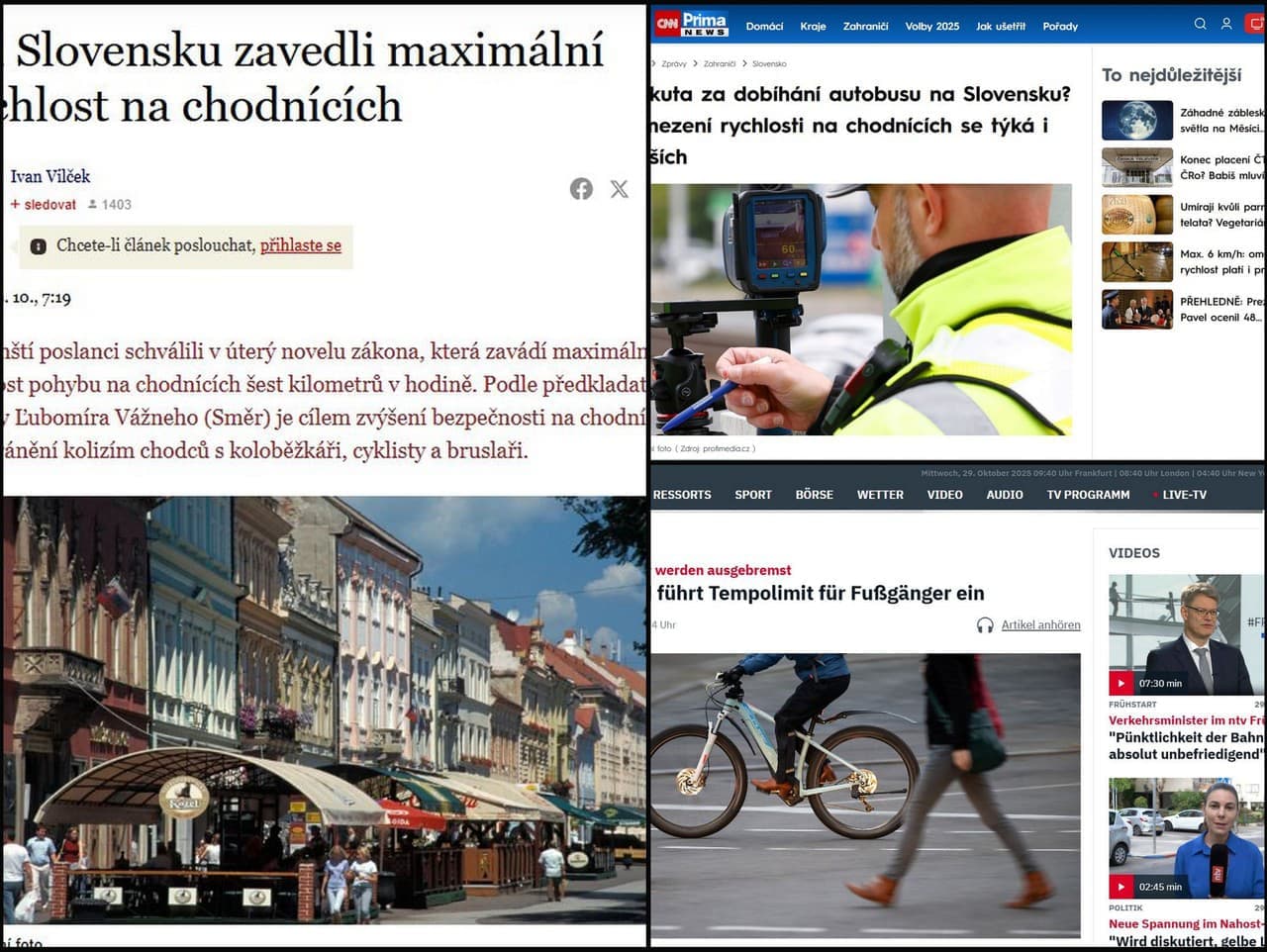 Slovensko zavádza rýchlostný limit pre chodcov, Európa sa baví