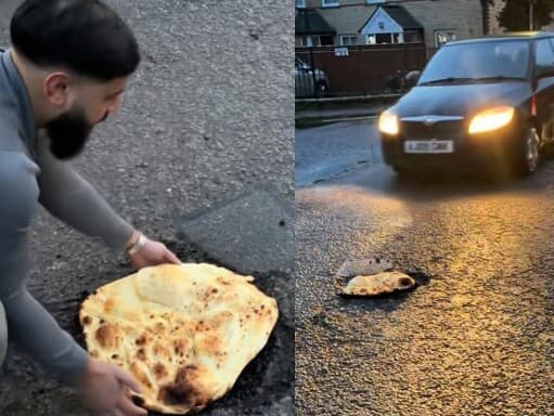 Miestny majiteľ reštaurácie opravuje cesty chlebom!
