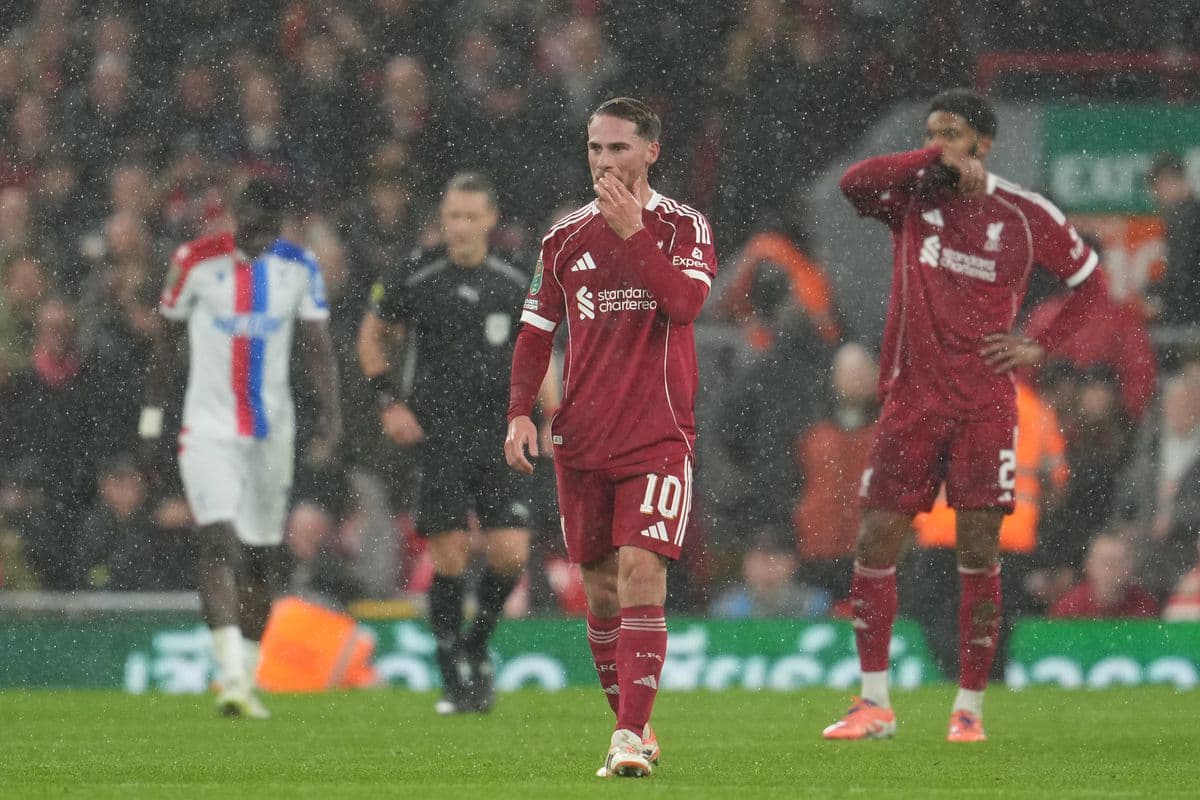 Liverpool končí v Ligovom pohári po debakli s Crystal Palace