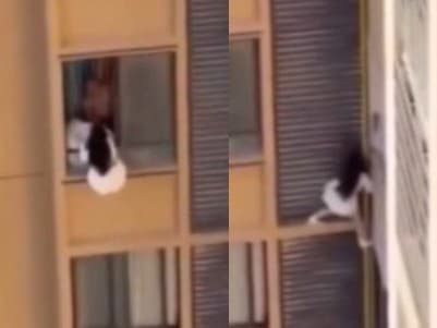 Dramatický únik milenky cez okno na 13. poschodí v Číne