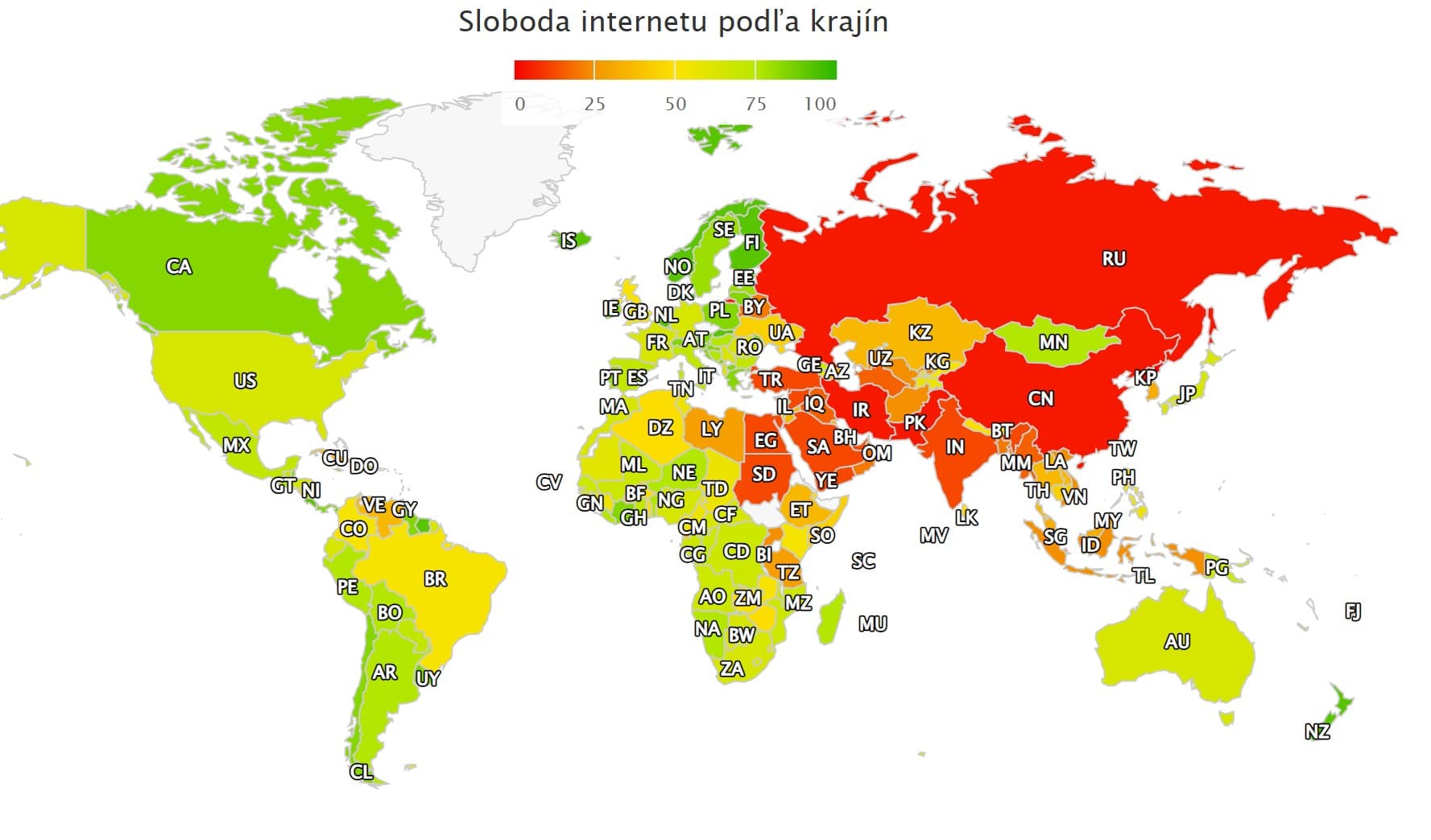 Slovensko medzi najslobodnejšími internetmi na svete