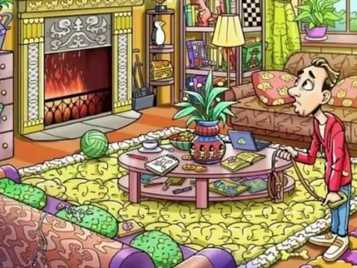 Optická ilúzia: Nájdite psa skrytého v pestrofarebnej izbe!