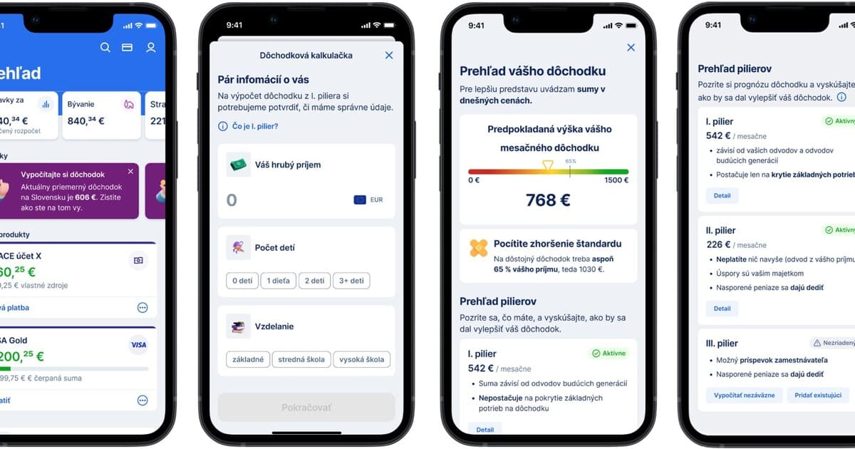 Nová kalkulačka dôchodku v aplikácii George pomôže Slovákov pripraviť sa na starobu