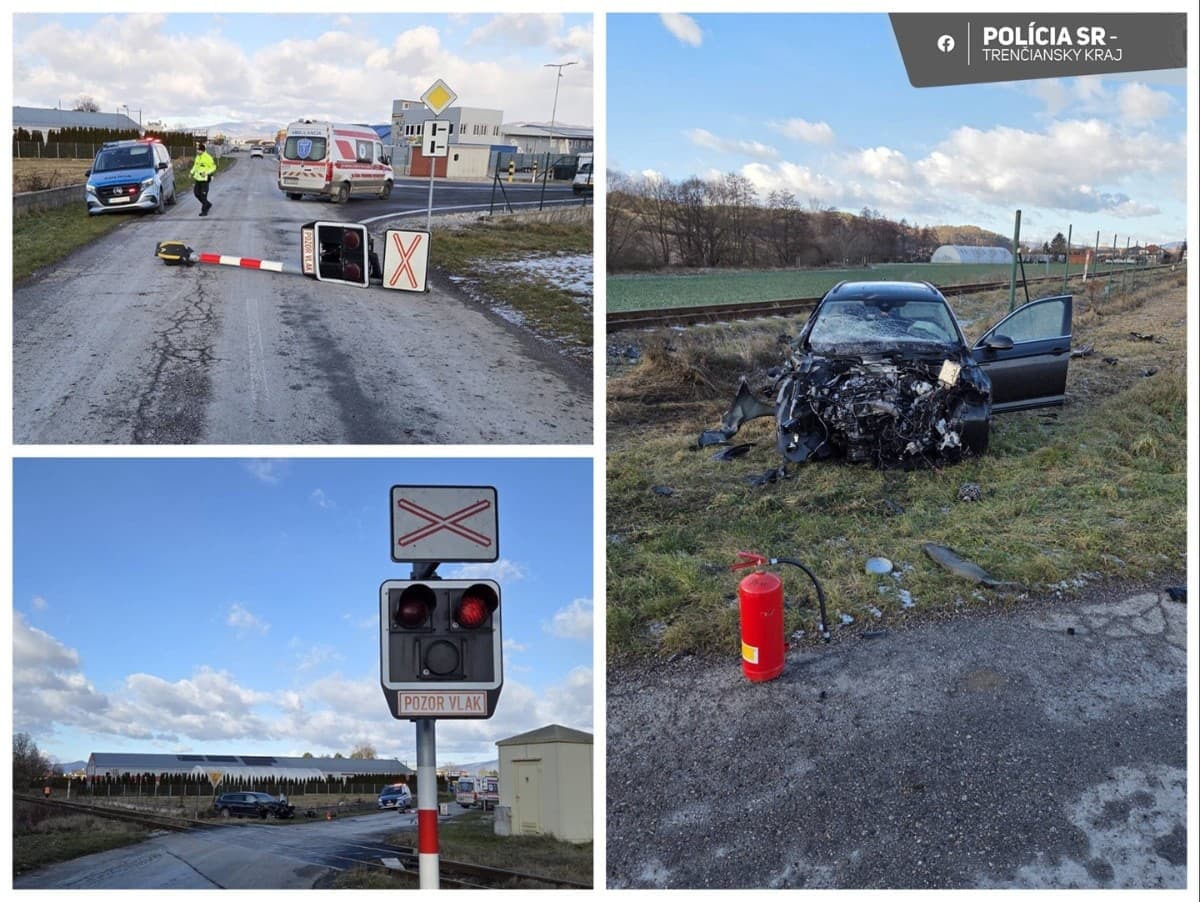 Zrážka auta s vlakom v Bánovciach nad Bebravou bez vážnych zranení