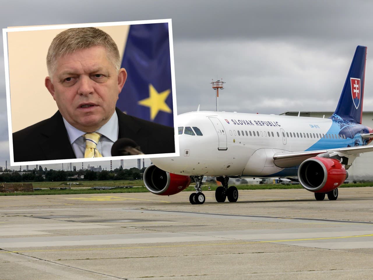 Fico čelí problémom na summite EÚ: Lietadlo vážne poškodené