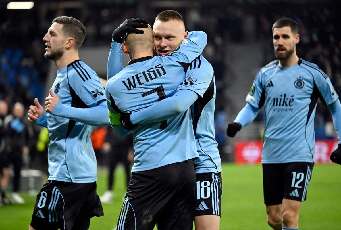 Slovan Bratislava oslavuje prvé víťazstvo v Európskej konferenčnej lige